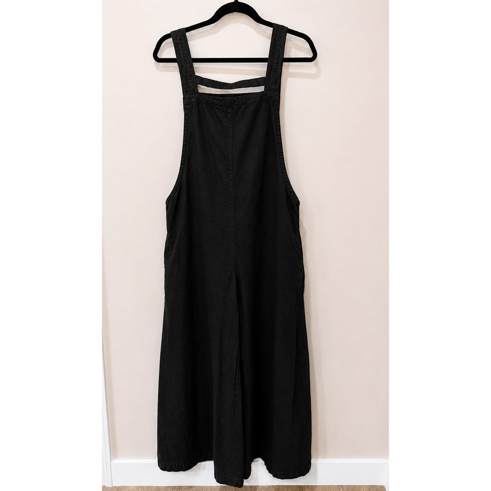 Free‎ People Wide Leg Overalls Jumpsuit Black Women's Size 4